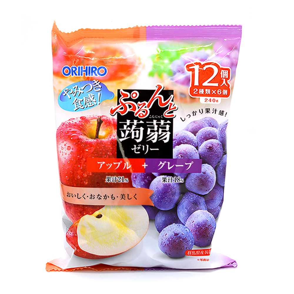 오리히로 곤약젤리 파우치 사과맛 & 포도맛 12개입